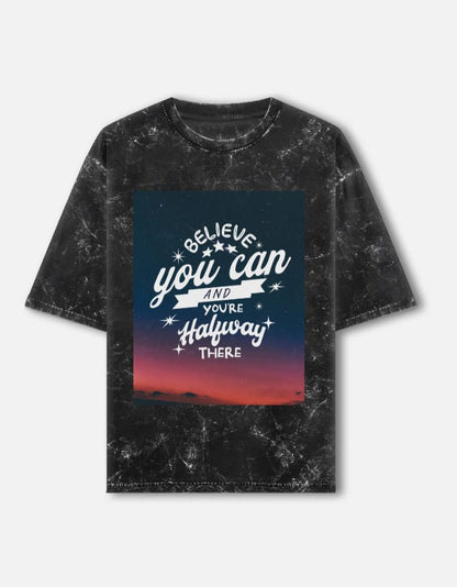 Unisex Acid Washed Oversized Tee - JollyPrints