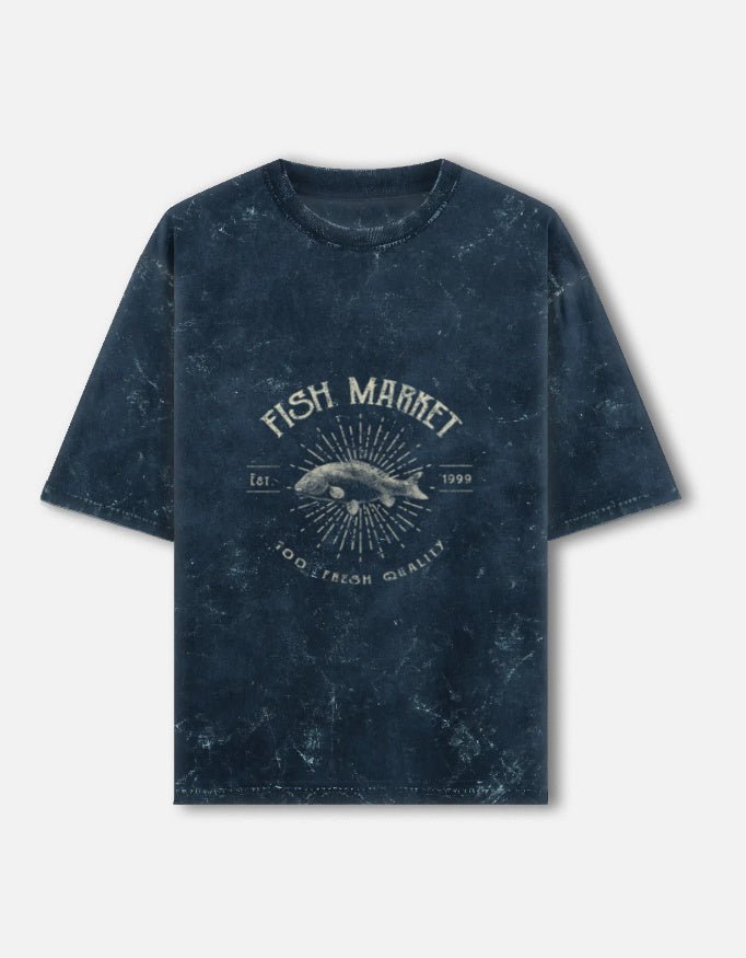 Unisex Acid Washed Oversized Tee - JollyPrints