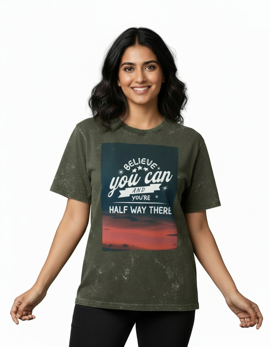 Unisex Acid Washed Oversized Tee - JollyPrints