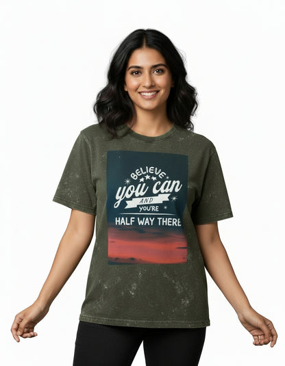 Unisex Acid Washed Oversized Tee - JollyPrints