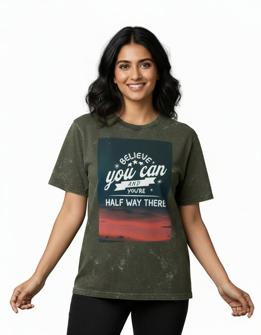 Unisex Acid Washed Oversized Tee - JollyPrints